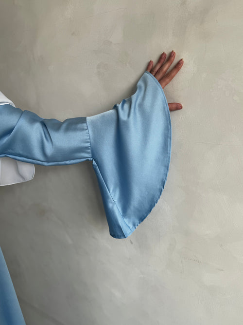 Azure Blue bell-sleeve dress
