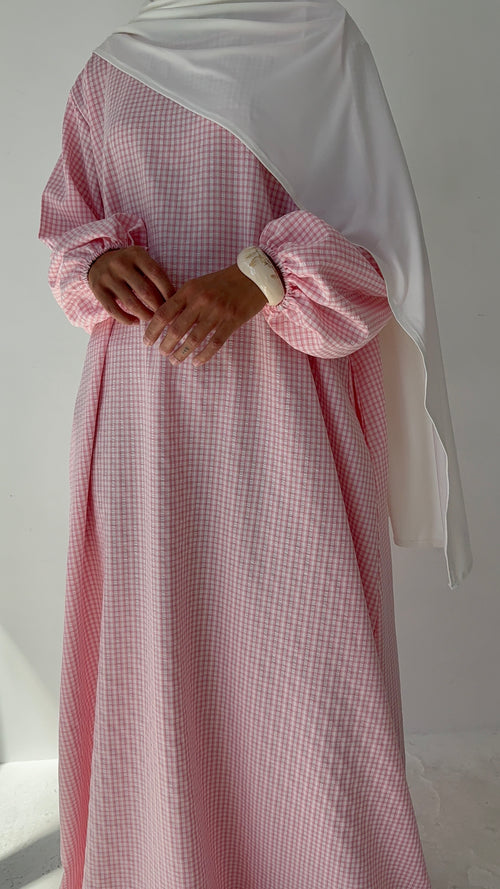 Pink checkered Dress