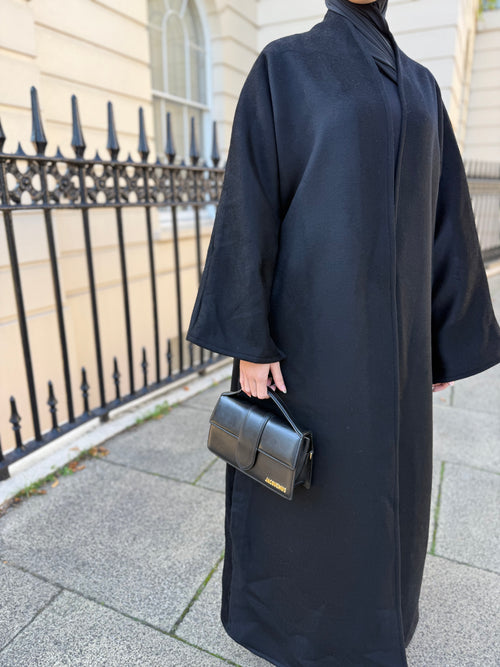 Black Night Wool Coat abayah