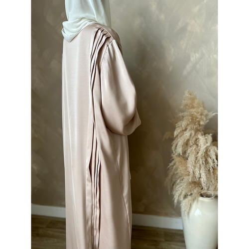 Dounia pleated abayah: Light Rose