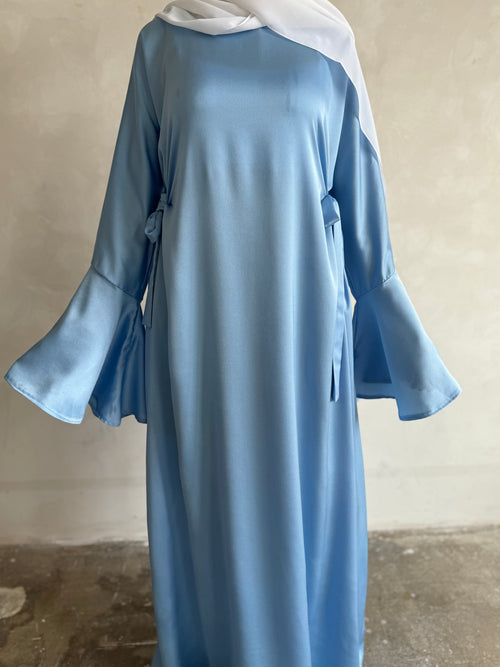 Azure Blue bell-sleeve dress