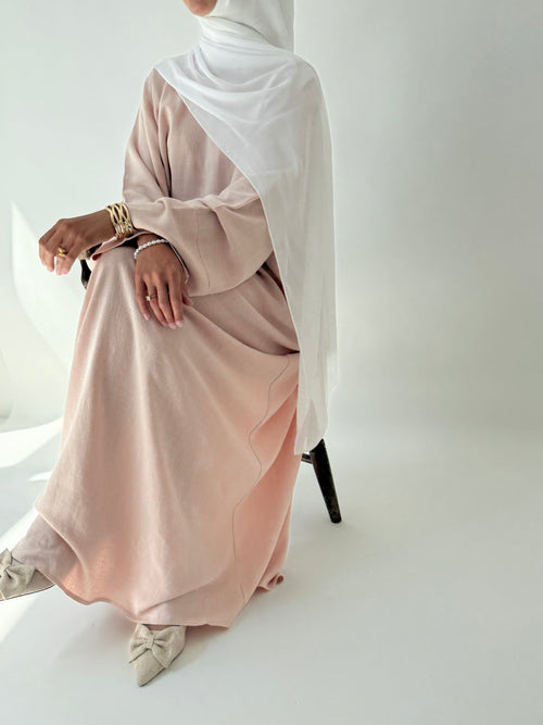 Blush Linen abayah (Large)