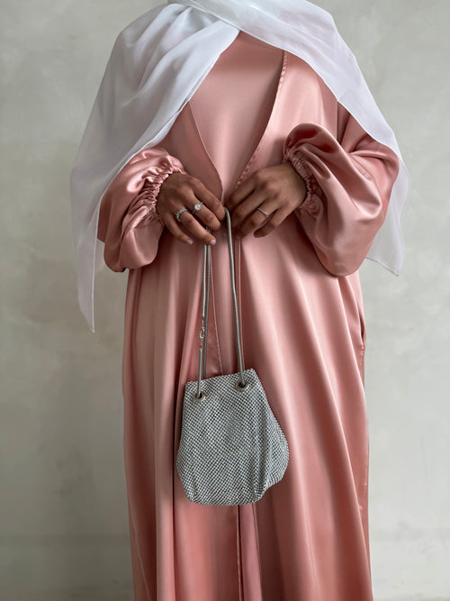 Roseate Satin balloon-sleeve Set
