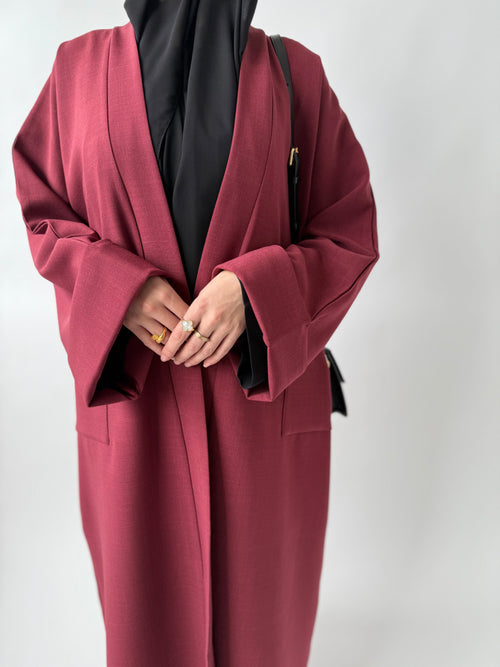 Premium Maroon Open Abayah