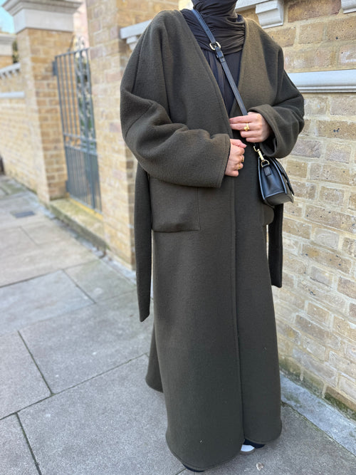 Forest-green Wool Coat abayah