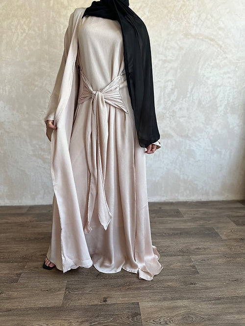 Zaina satin abayah: Blush