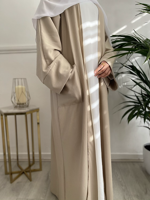 Beige pocket abayah