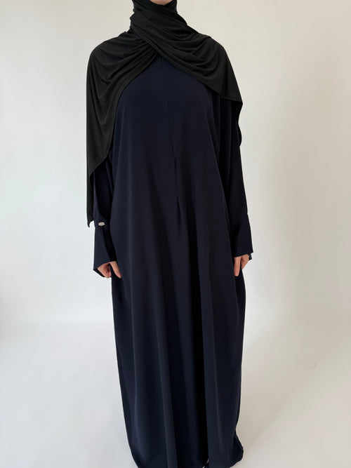 Soft navy Zip abayah