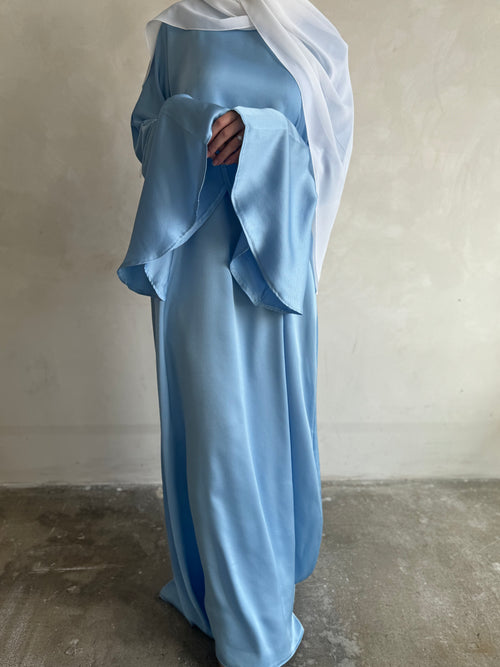 Azure Blue bell-sleeve dress
