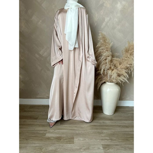 Dounia pleated abayah: Light Rose