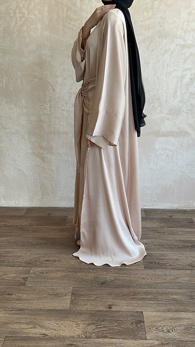 Zaina satin abayah: Blush