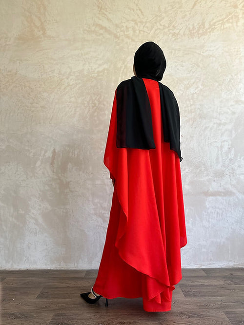 Fiery Orange Cape abayah set