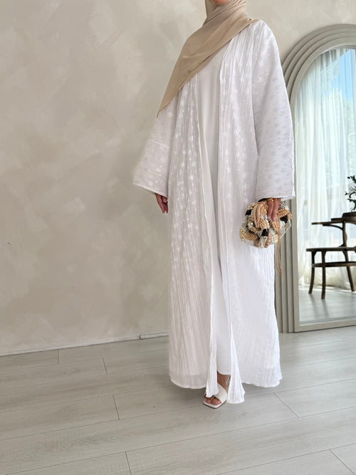 White floral Cotton Kimono