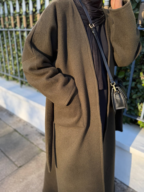 Forest-green Wool Coat abayah