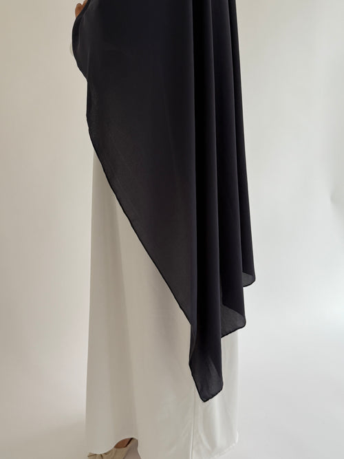 Large Chiffon hijaab: Black
