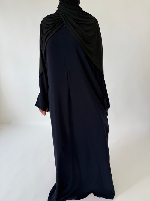 Soft navy Zip abayah