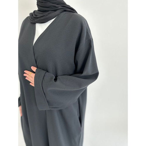 Black premium open Abayah