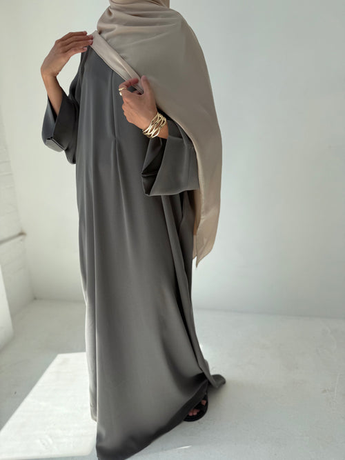 Soft khaki Zip abayah