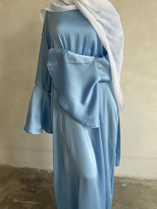 Azure Blue bell-sleeve dress