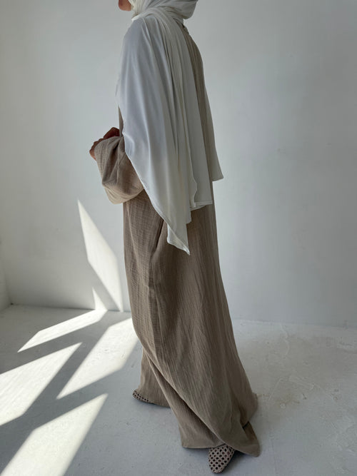 Beige Cotton Abayah