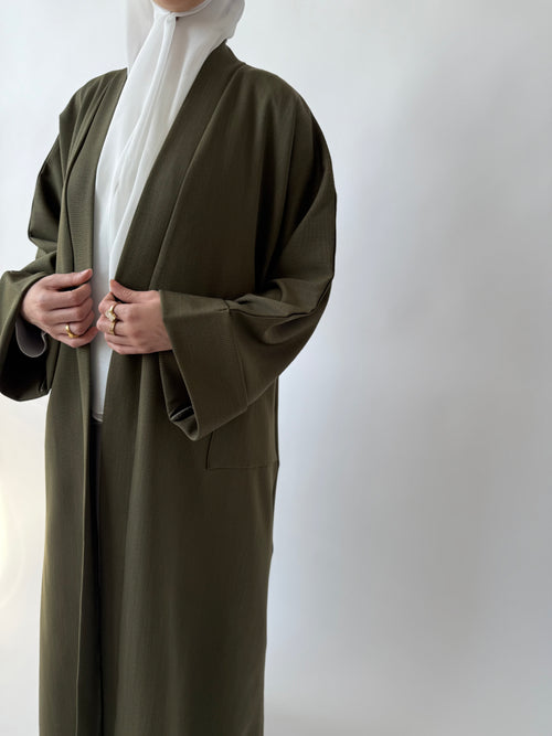 Premium Khaki Open Abayah