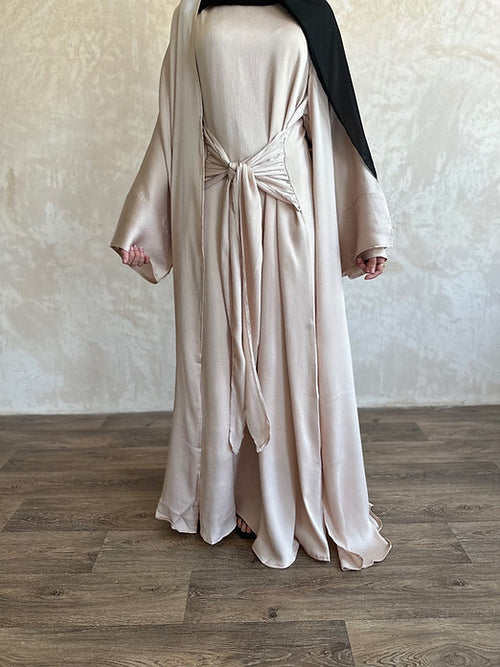 Zaina satin abayah: Blush