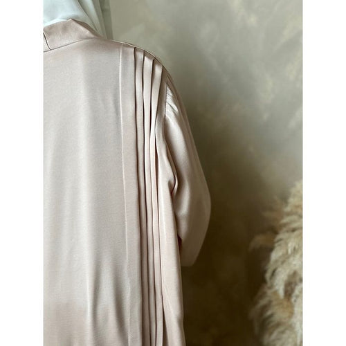 Dounia pleated abayah: Light Rose