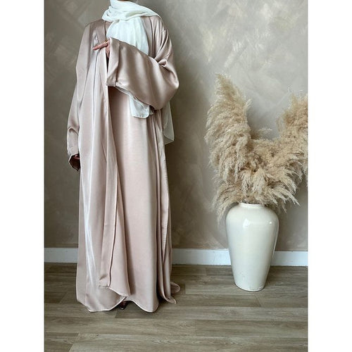 Dounia pleated abayah: Light Rose