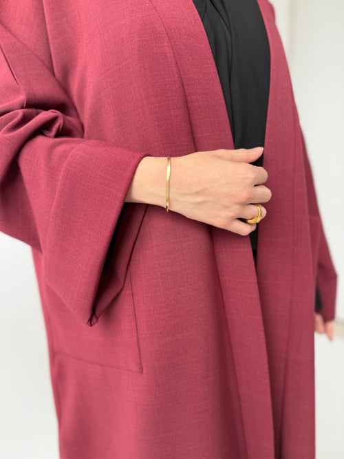 Premium Maroon Open Abayah
