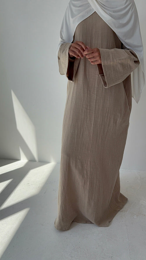Beige Cotton Abayah