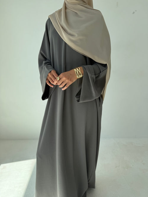 Soft khaki Zip abayah
