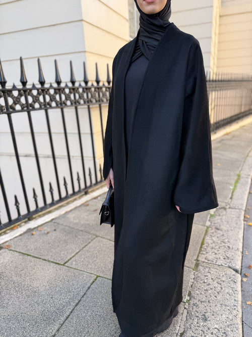 Black Night Wool Coat abayah