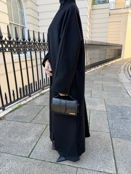 Black Night Wool Coat abayah