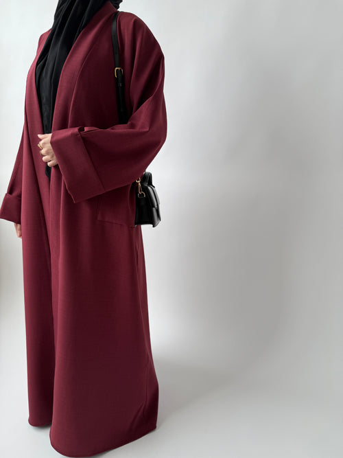 Premium Maroon Open Abayah