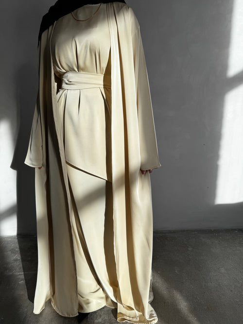Honey Satin Open abayah