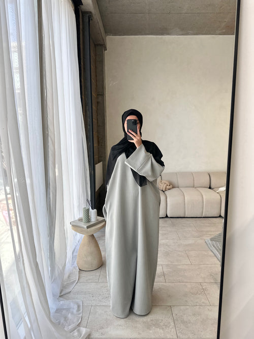 Grey pinstripe abayah