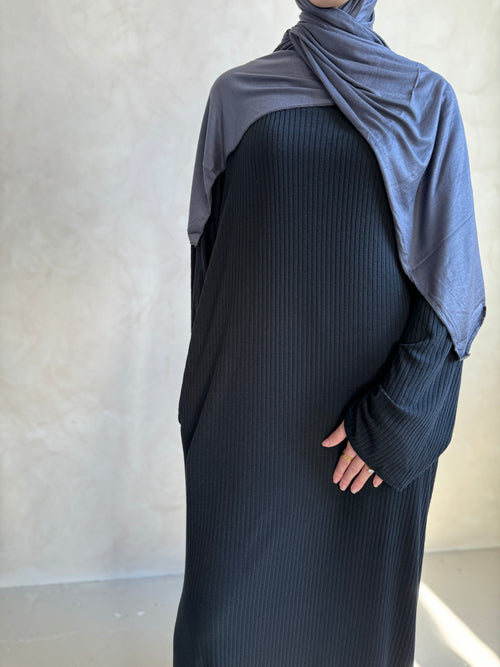 Black Ribbed Dress