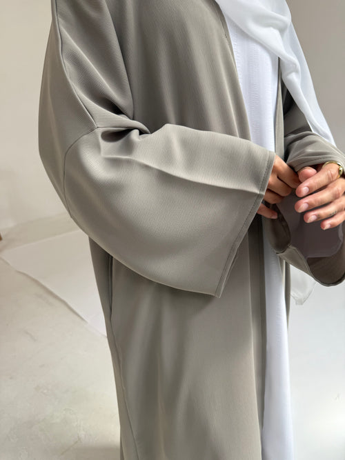 Sage ribbed open abayah