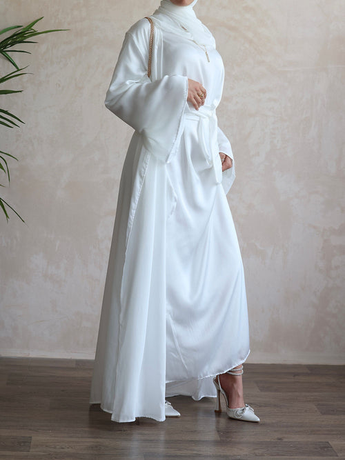 Lina open abayah: white