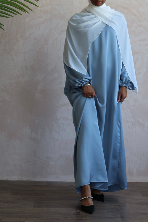Baby blue satin wrap set