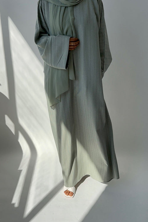 Sage Pinstripe abayah