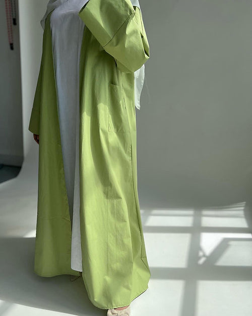 Lime Cotton abayah
