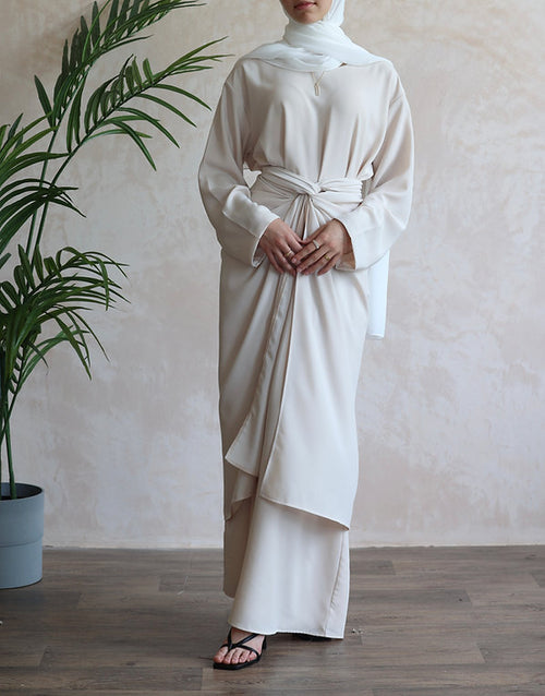 ZAHRA wrap dress: nude