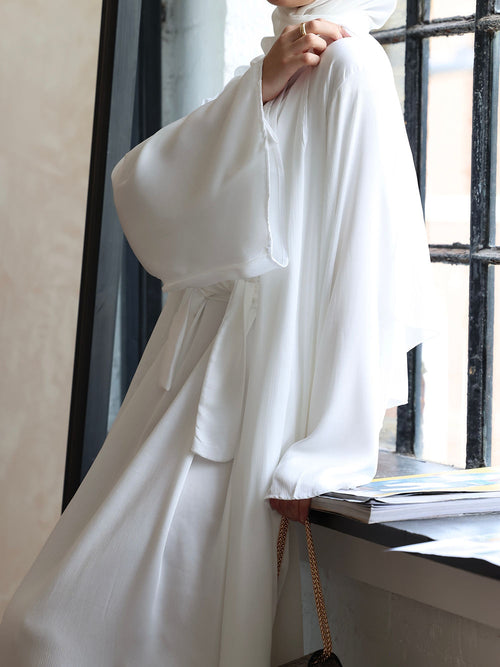 Lina open abayah: white