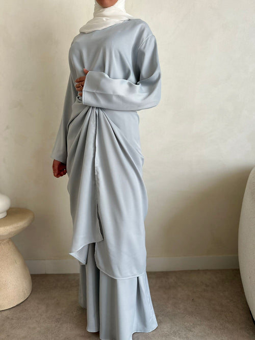 ZAHRA wrap dress: Dove blue