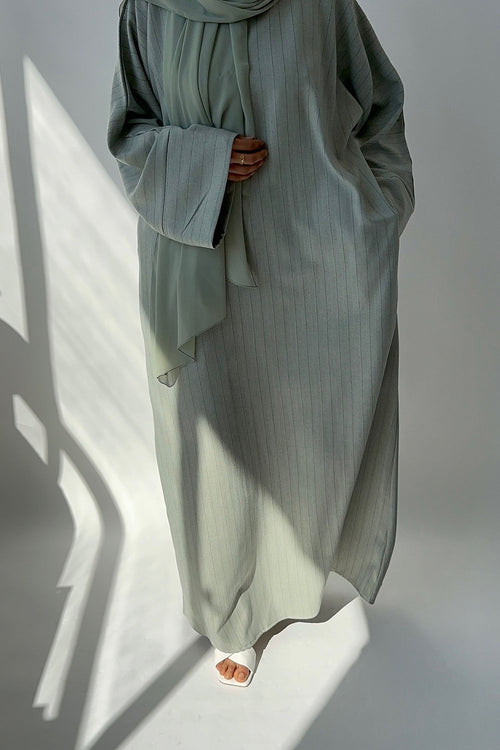 Sage Pinstripe abayah
