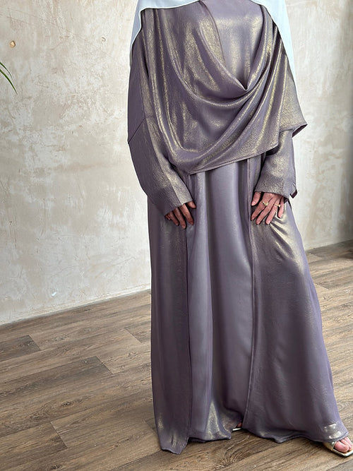 Lilac dirac Kimono open abayah