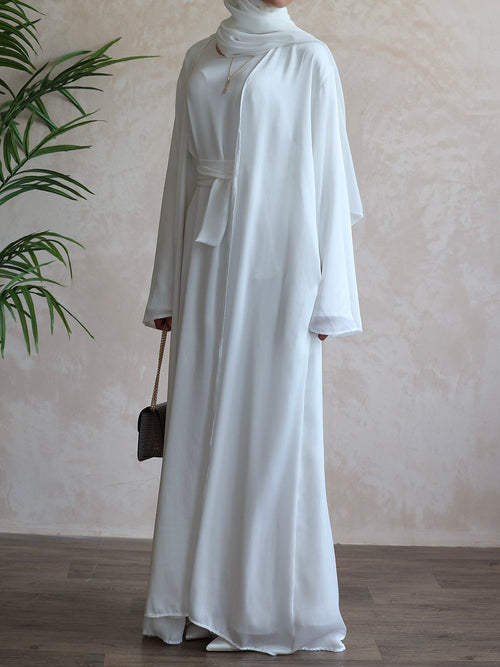 Lina open abayah: white