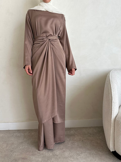 ZAHRA wrap dress: mocha