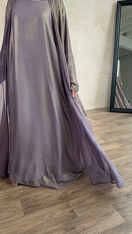 Lilac dirac Kimono open abayah